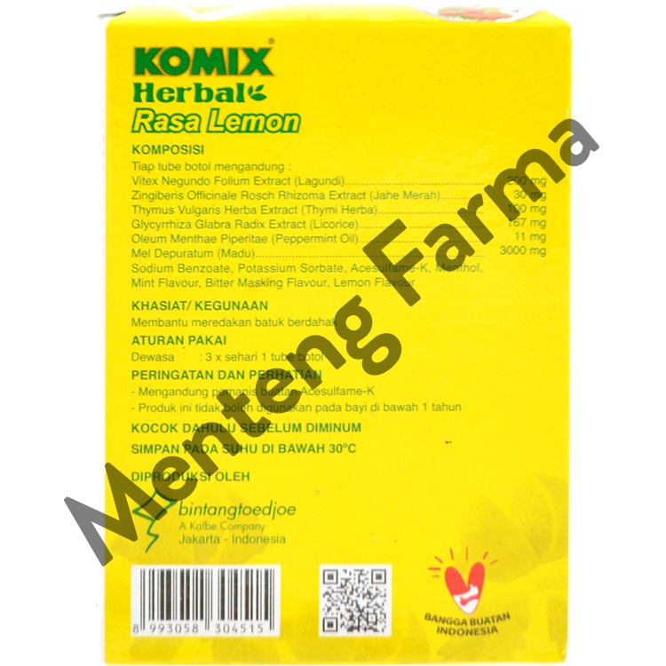 Komix Herbal Lemon Tube