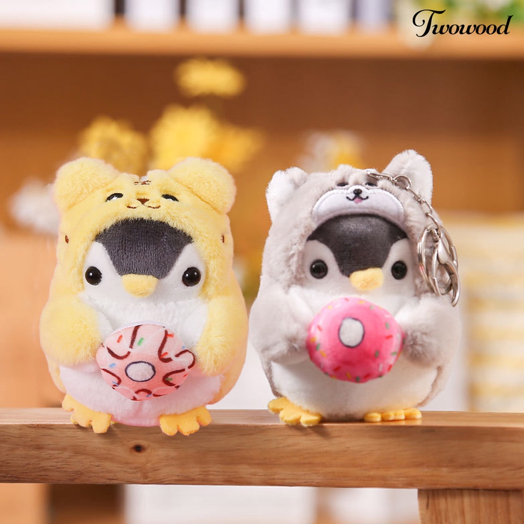Twowood Gantungan Kunci Boneka Penguin Bahan Plush 10cm