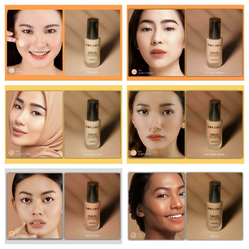 IMPLORA Seamless Liquid Foundation 33mL  (️BPOM)