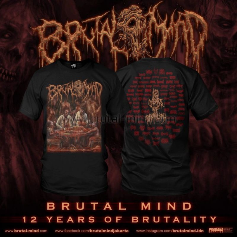 T-shirt - Brutal Mind - 12 Years Of Brutality 2nd Print - Red Art