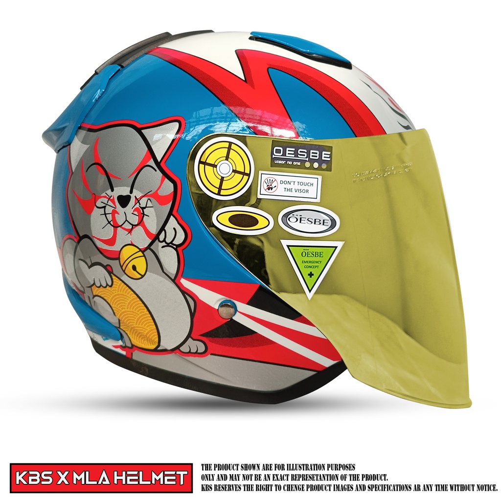 Helm Half Face MLA DJ MARU Motif Solid Kaca GOLD Untuk Pria Dan Wanita Dewasa COD