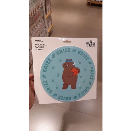 Miniso X We Bare Bears Collection Round Mouse Pad
