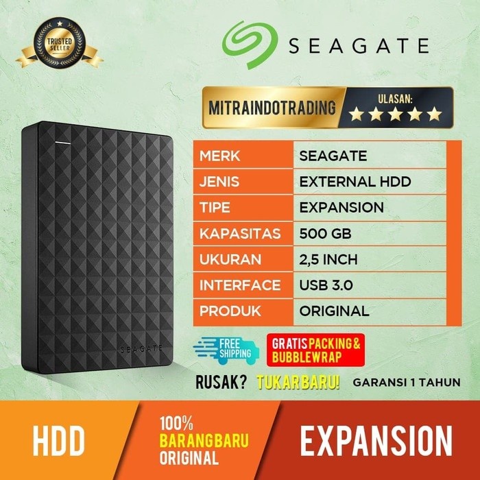 Diskon Hardisk External Seagate Expansion 500Gb Bekas Garansi 1 Tahun Berkualitas