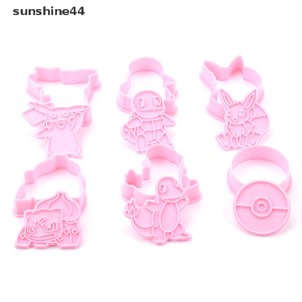 Sunshine 6 set Cetakan Biskuit / Kue Bentuk Kartun elf Bahan Plastik