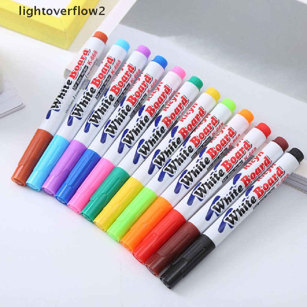 (lightoverflow2) 8 / 12 Warna / Set Spidol Papan Tulis Air Ajaib Untuk Edukasi Dini Anak