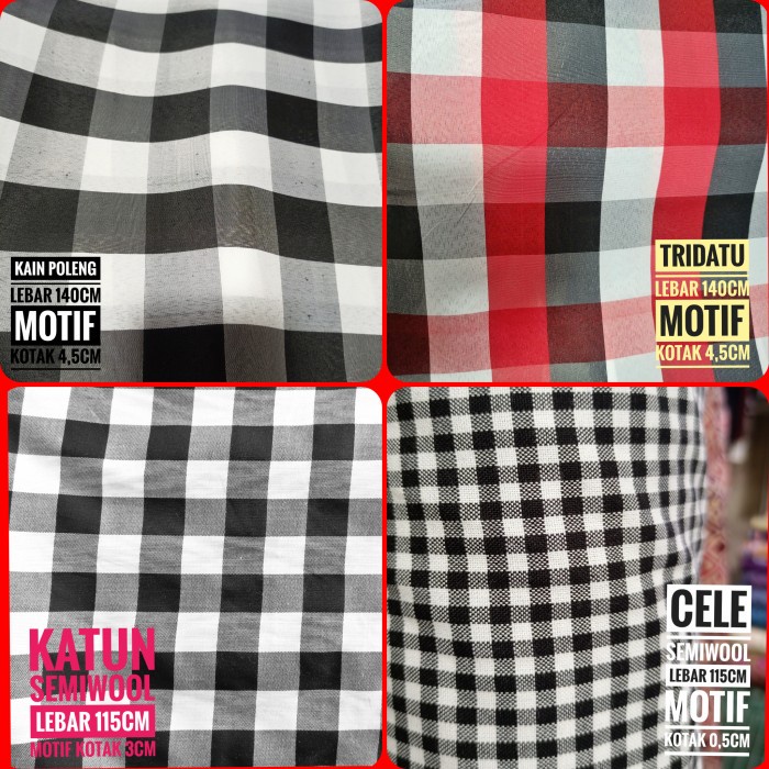 Cloth Kain Kotak Catur Bali / Kain Poleng Meteran