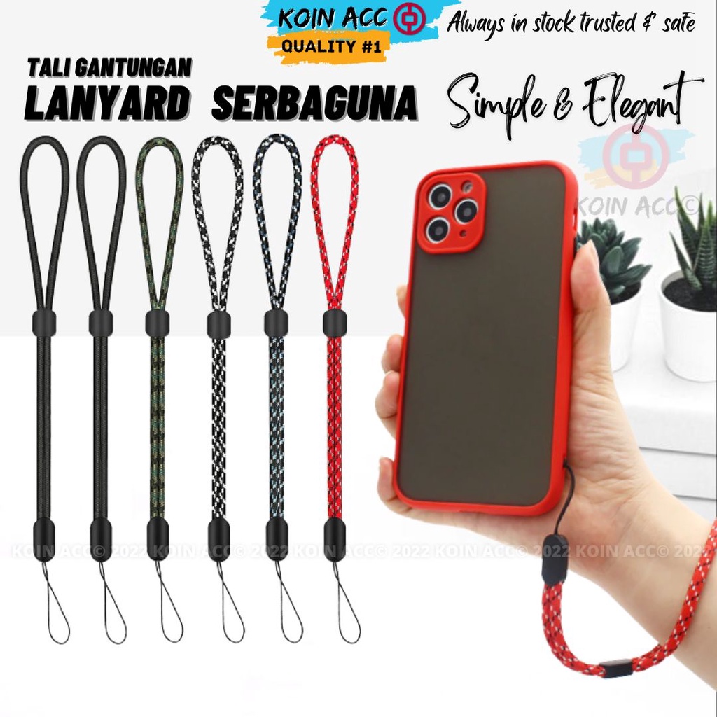 TALI GANTUNGAN HP PREMIUM pendek simple &amp; mewah lanyard phone strap serbaguna adjustable