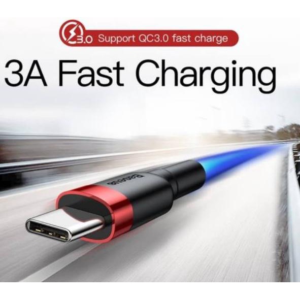 KEP.22Oc22м ◦ Baseus TYPE C Data Cable 1M 3A / Kabel Data Charger TYPE C Baseus Kevlar Cafule QC 3.0