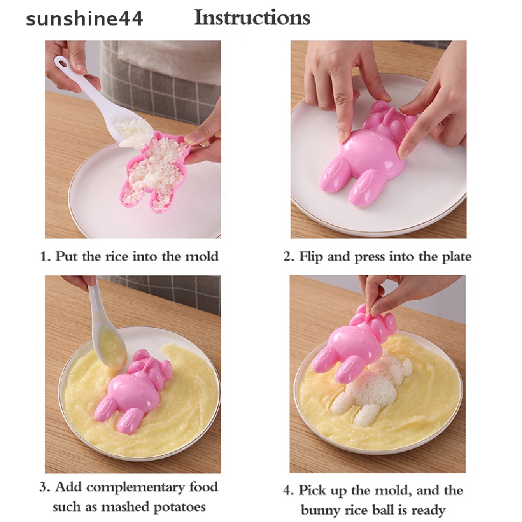 Sunshine 1Set Kitchen Sushi Mold Sandwich Mould Rabbit Rice Ball Mold DIY Bento MakerTool .