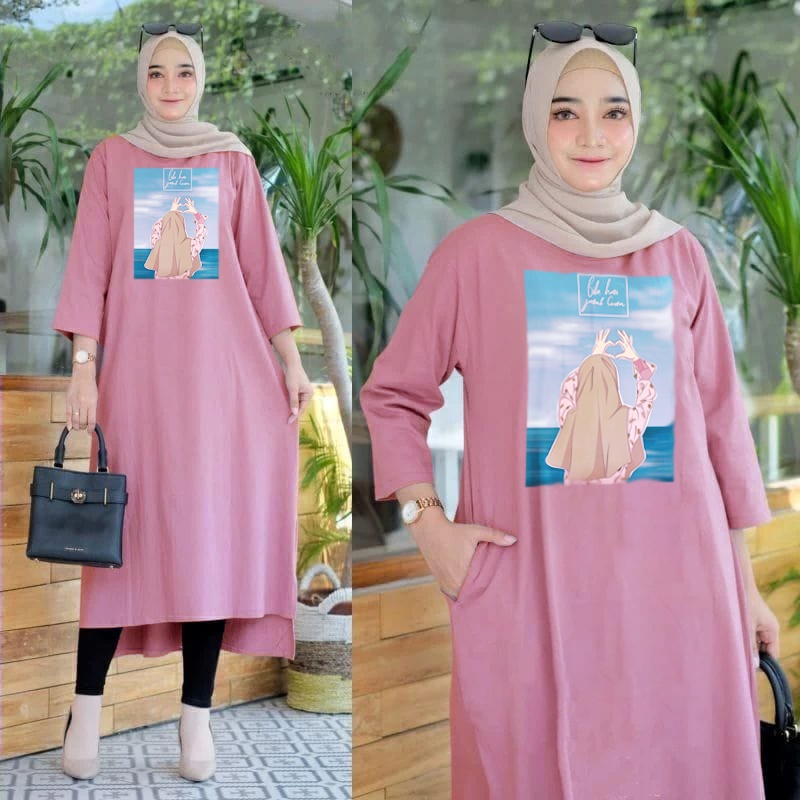 FF LONG TUNIK HIJAB COLABORATION TUNIK WANITA TERBARU
