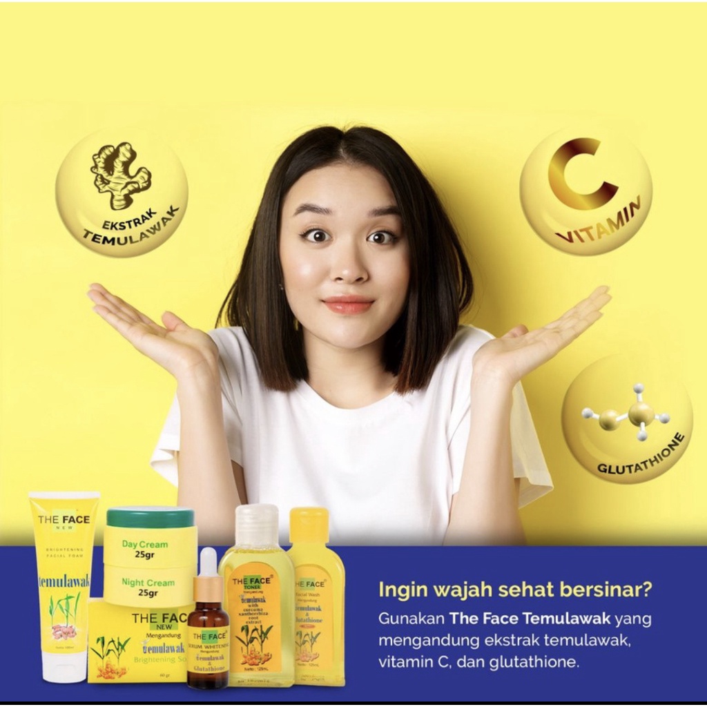 The Face Temulawak Day Night Cream - Brightening Soap - Facial Foam - Facial Wash - Toner - Serum (BPOM)