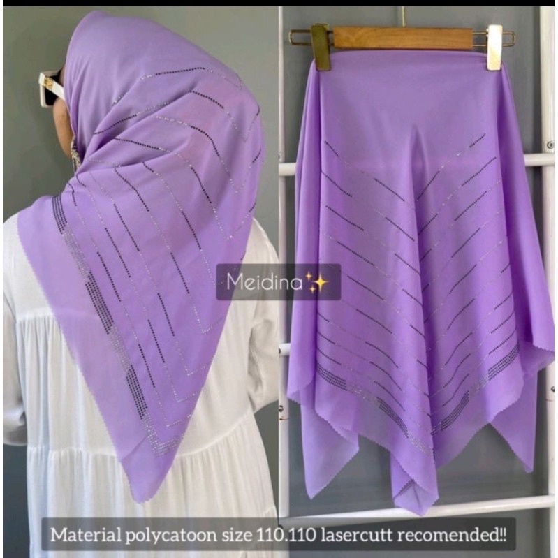 SEGI 4 LASERCUT PAYET SWAROVSKI POLLYCOTTON/ DENAY MOTIF MAHKOTA
