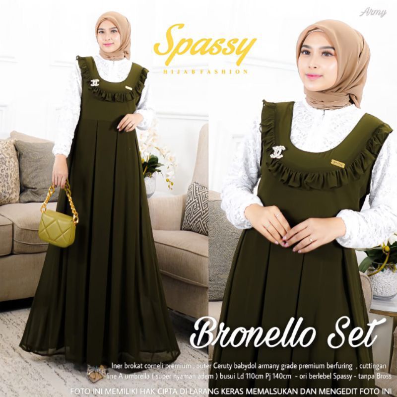 BRONELLO SET | GAMIS CERUTY POLOS MIX BRUKAT COMELI