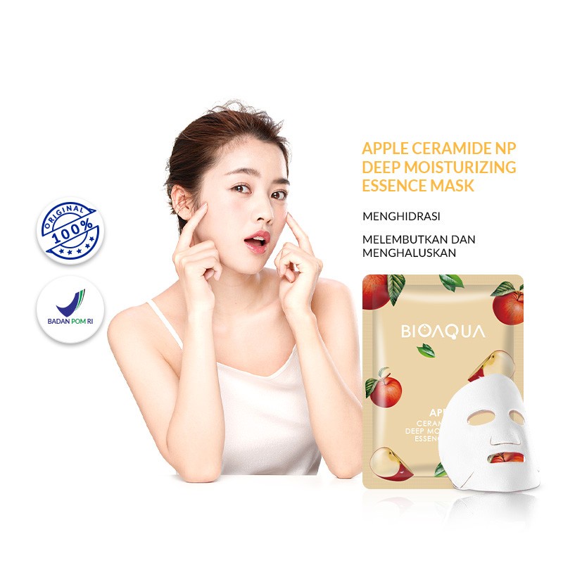 ✨ AKU MURAH ✨ BIOAQUA ''Apple Ceramide Np Deep Moisturizing'' Sheet Mask Natural Plant Essence Face Masker