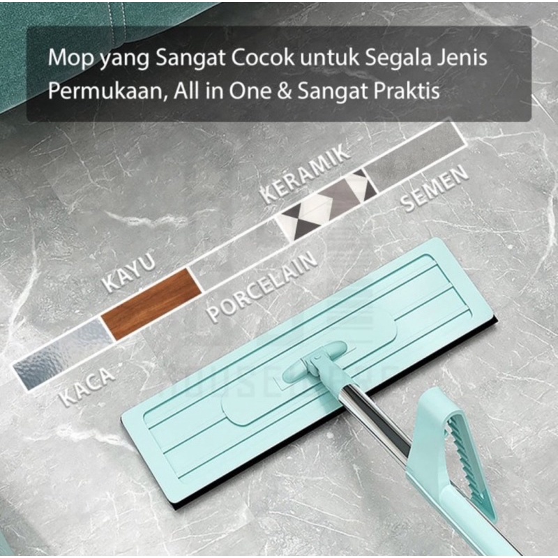 Alat Pel Lantai Tarik Microfiber Ultra Mop / Lap Pel Praktis Alat Pel Lantai Dapat Di Putar 360