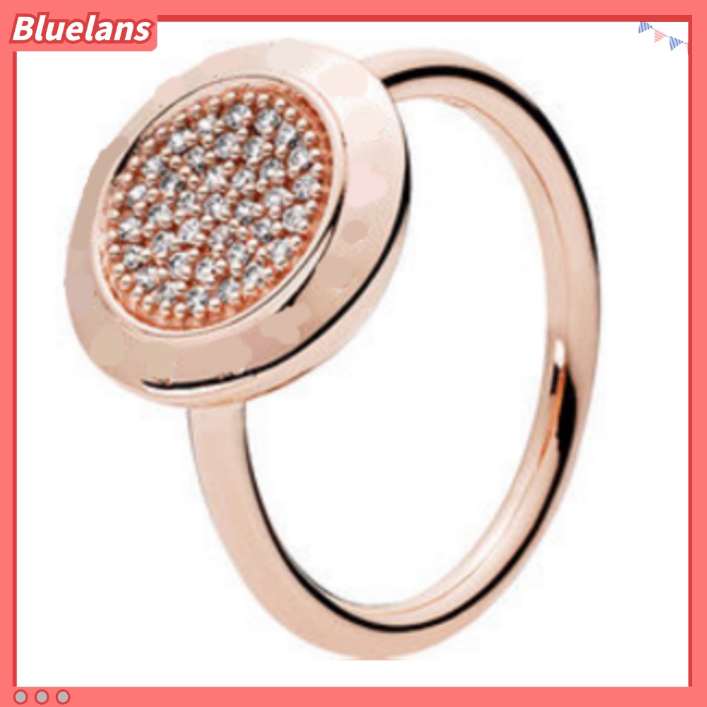 Bluelans Women Fashion Plating Rhinestone Inlaid Finger Ring Party Jewelry Wedding Gift