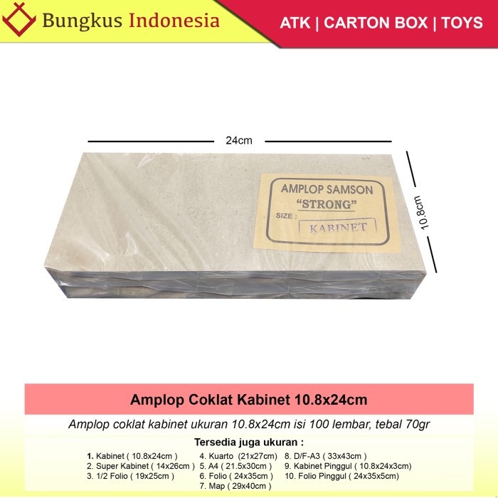 

Amplop Coklat KSK Kabinet 10.8x24cm