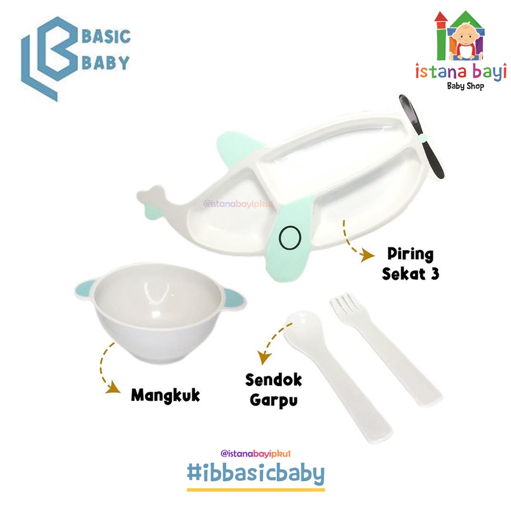 Basic Baby Complete Food Feeding Set - Airplane / Perlengkapan Makan Mpasi