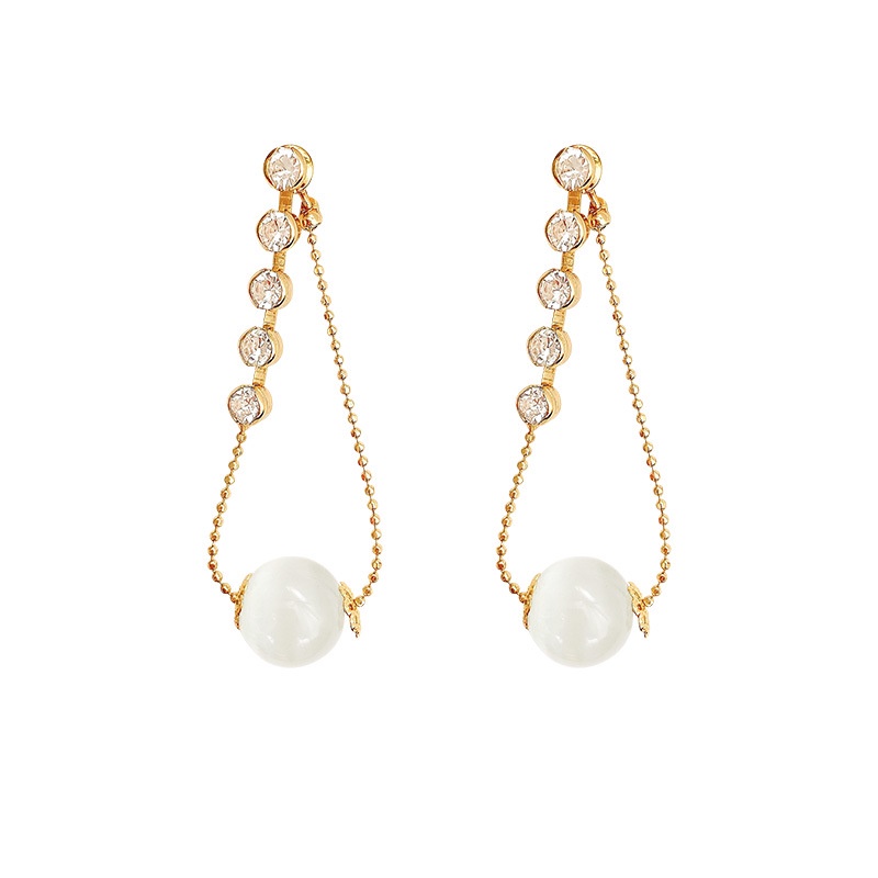 Anting Rumbai Panjang Bahan 925 silver needle Aksen Opal zircon Untuk Wanita