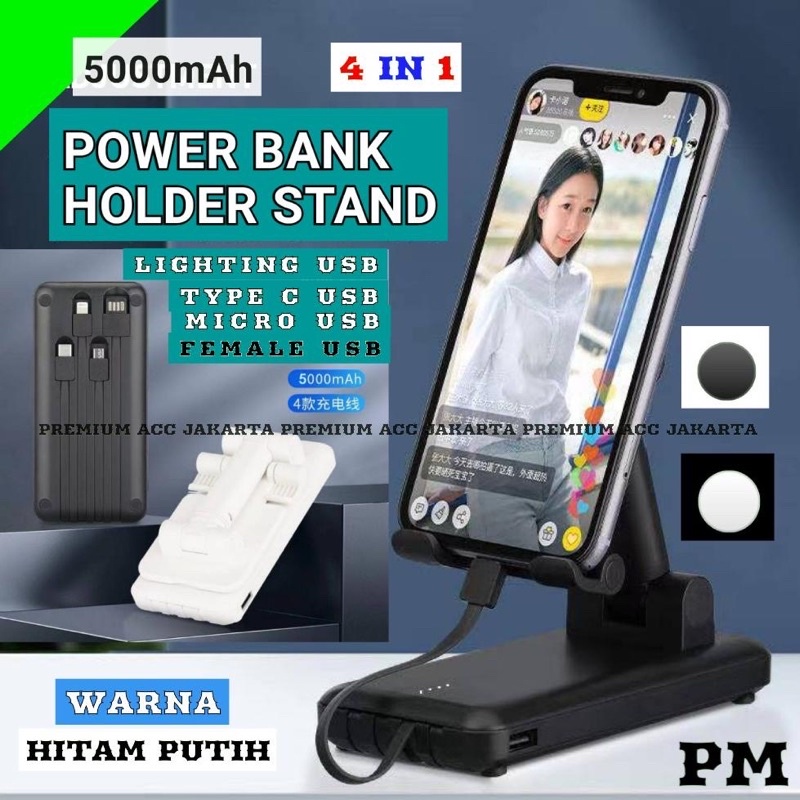 Powerbank Holder 4 in 1 10.000 mAH Power Bank Quick Charge Senter POWER BOX 800mAh High Speed Samsung Oppo Vivo