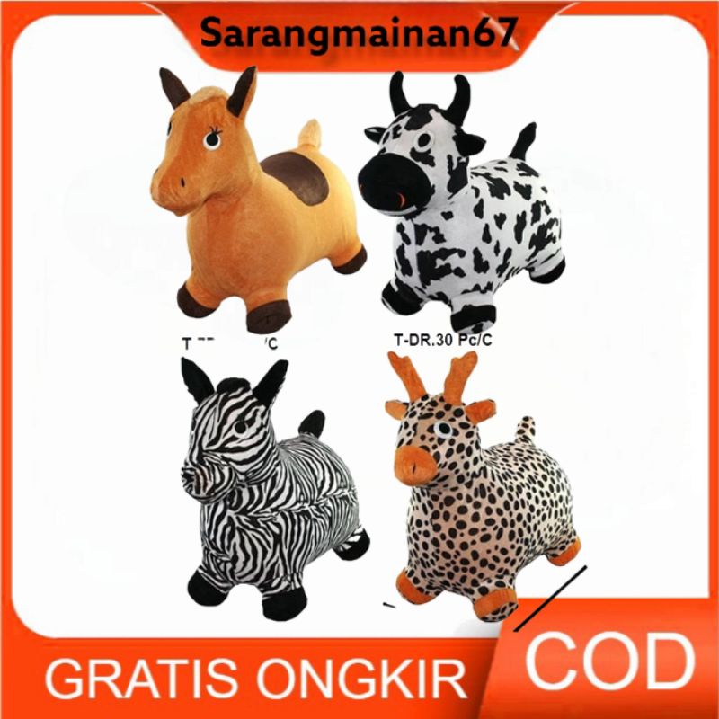 MAINAN ANAK KUDA KUDAAN KUDA KARET ANIMAL JUMPING BAJU SARUNG MOTIF ANIMAL SNI