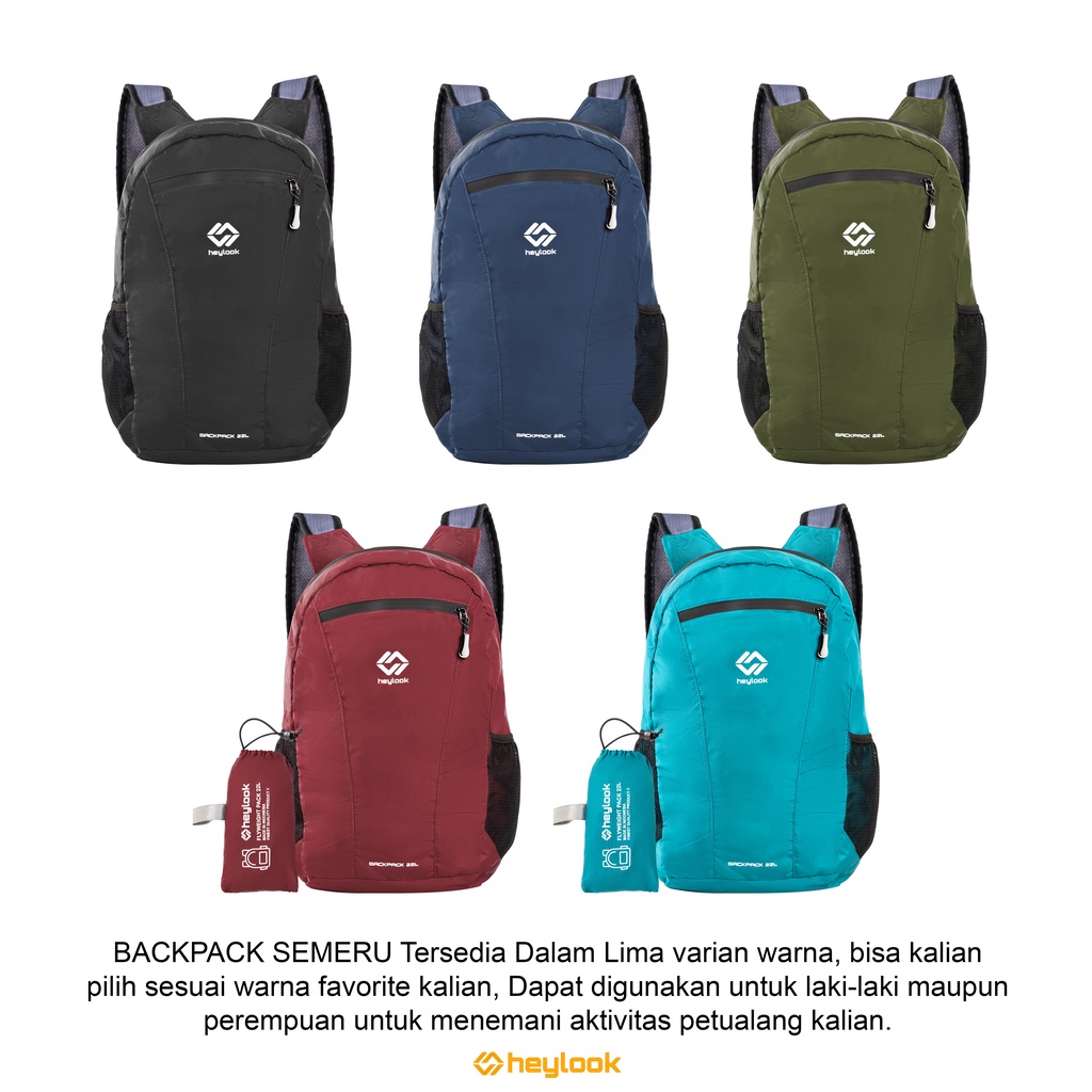 HEYLOOK Project -Tas Ransel Foldable SEMERU Water Resist Gunung Hiking Camping Outdoorr