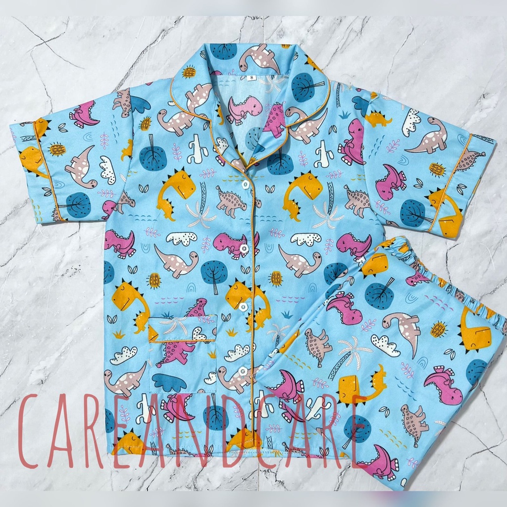 PIYAMA SATU SET ANAK 1-12 TAHUN MOTIF DINOSAURUS / PIYAMA ANAK ANAK BAHAN PREMIUM