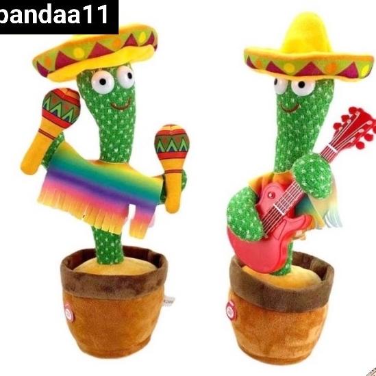 BONEKA KAKTUS GOYANG MENARI LED /BONEKA KAKTUS BICARA /DANCING CACTUS