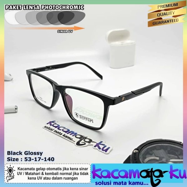 Frame Kacamata Minus Pria Sporty Oakley Ferarri E100 Paket Lensa