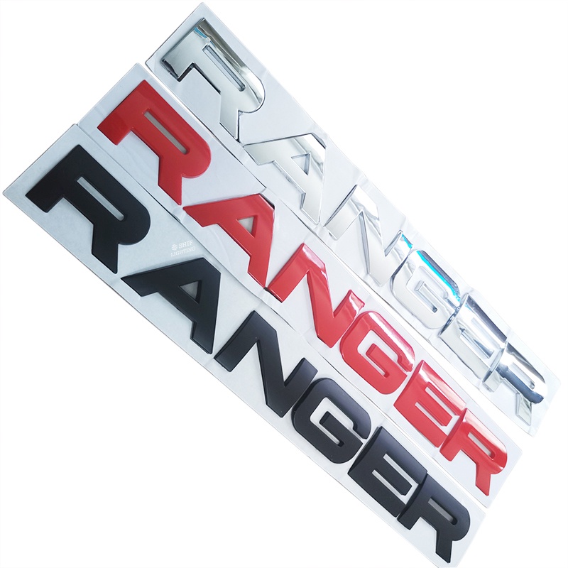 1pc Stiker Emblem Logo RANGER Bahan ABS Warna Hitam / Merah / Silver Untuk Bagasi Mobil FORD RANGER RAPTOR