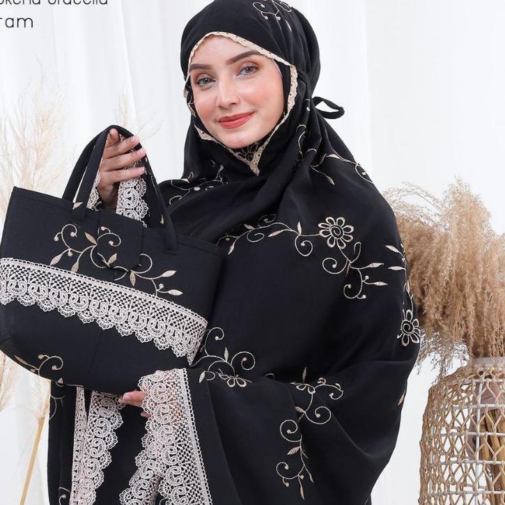 Buruan Beli Mukena dewasa gracella bordir jumbo original Bunga teratai mewah premium 95 ➳