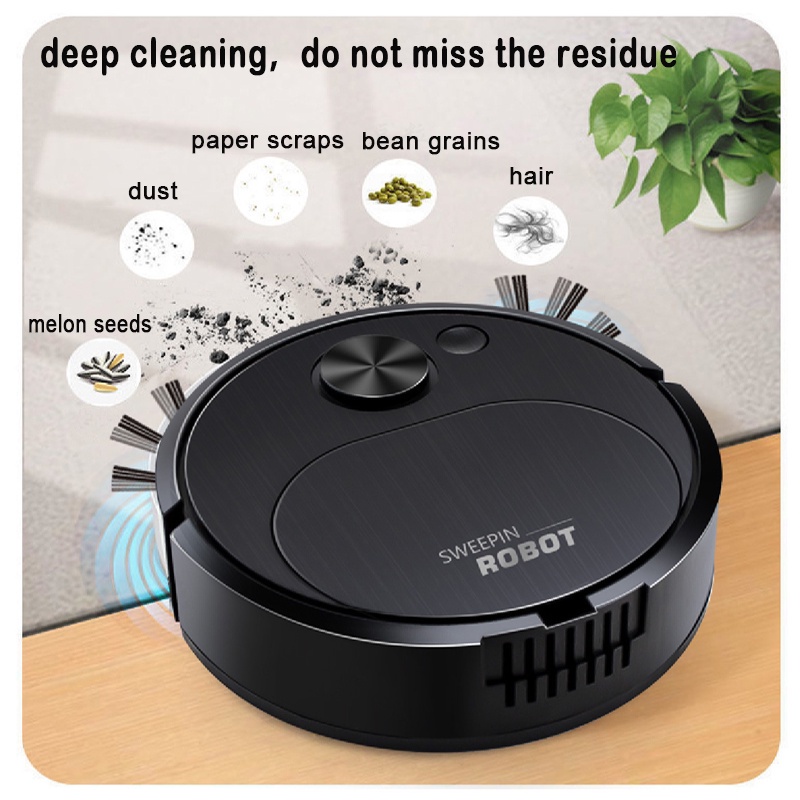 Robot Vacuum Cleaner Pintar Basah / Kering USB Rechargeable Untuk Membersihkan Rumah