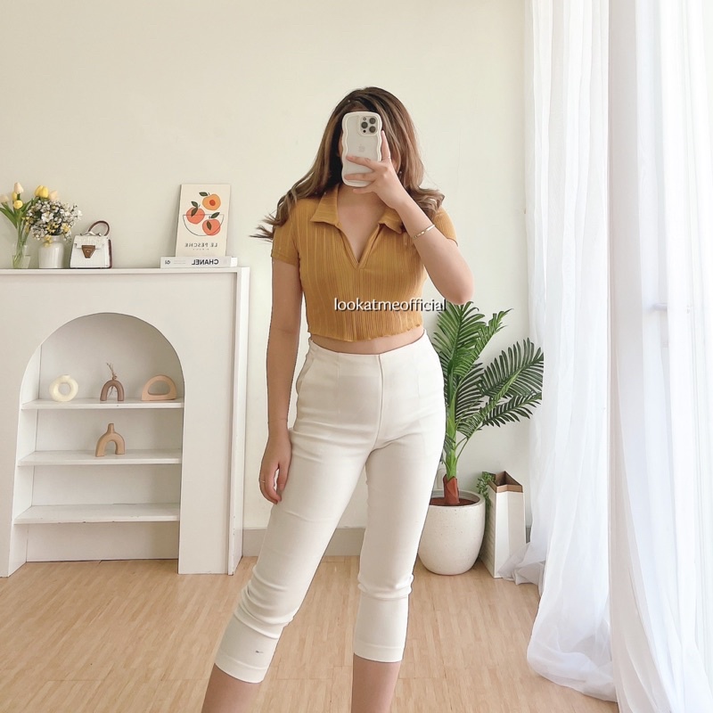 Aurelia Top - Atasan Basic Crop Top Wanita Knit Premium 6344