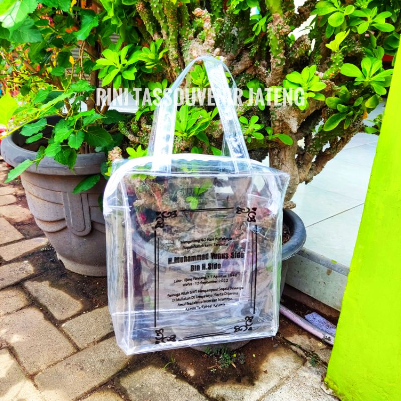 tas mika resleting tebal 0,2 sablon tas wafat tas hajatan tas yasin tas resleting mika sablon custom