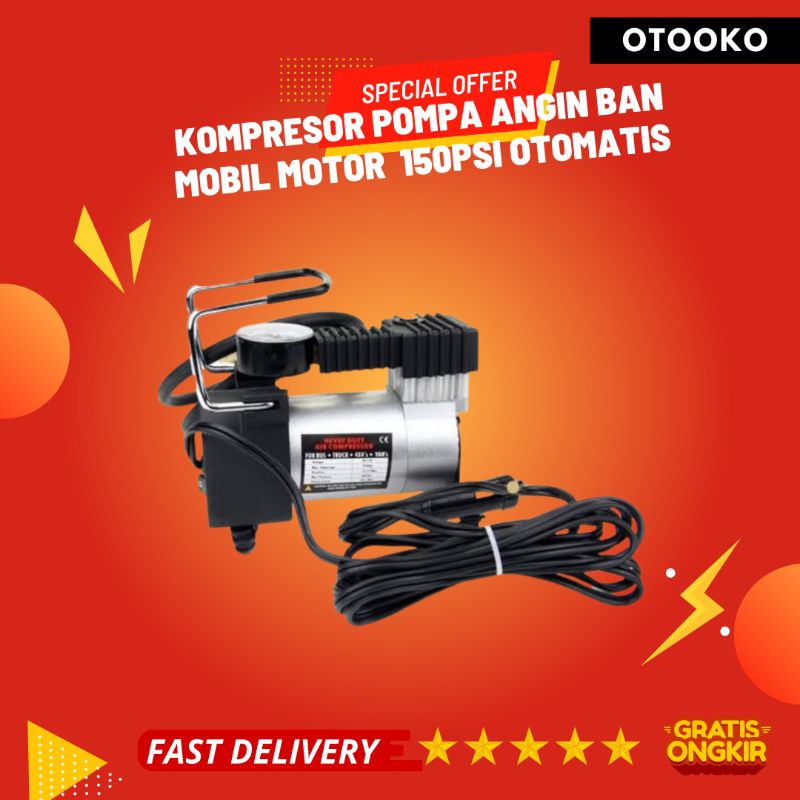 Kompresor Pompa Angin Ban Mobil Motor Compressor 100PSI Automatis Otomatis