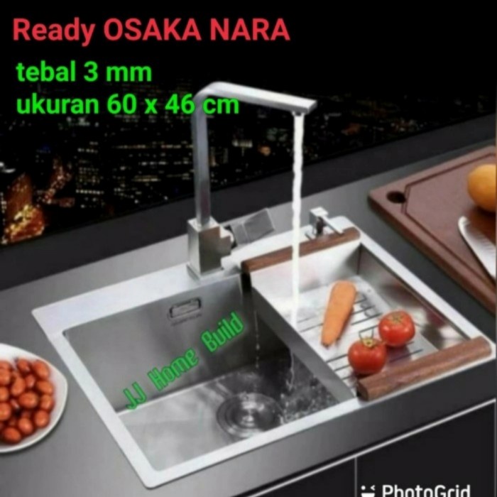 Paket Kitchen Sink Onan Golden Hand 6045 + Kran Stainless Sus 304 - Cuci Piring ( Peralatan Dan