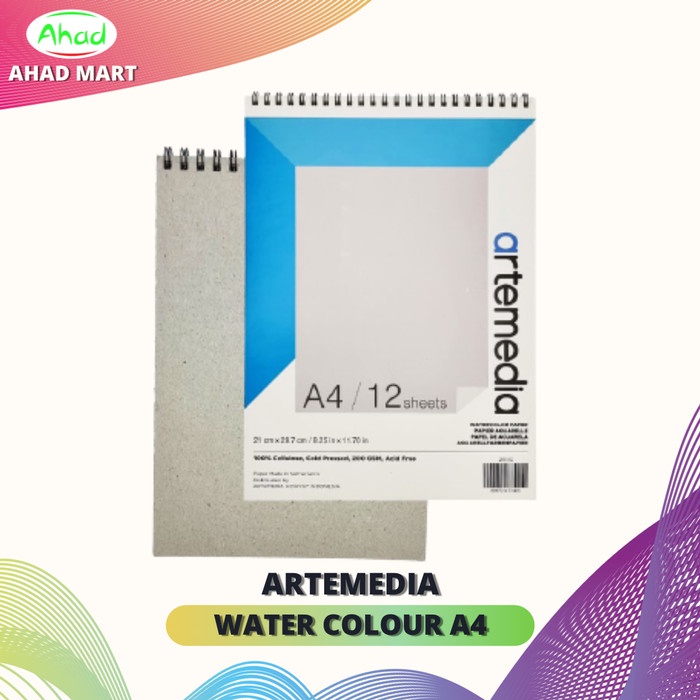 

Promo Kertas Cat Air Artemedia Watercolor Book A4 Wire Bound Sketchbook Promo