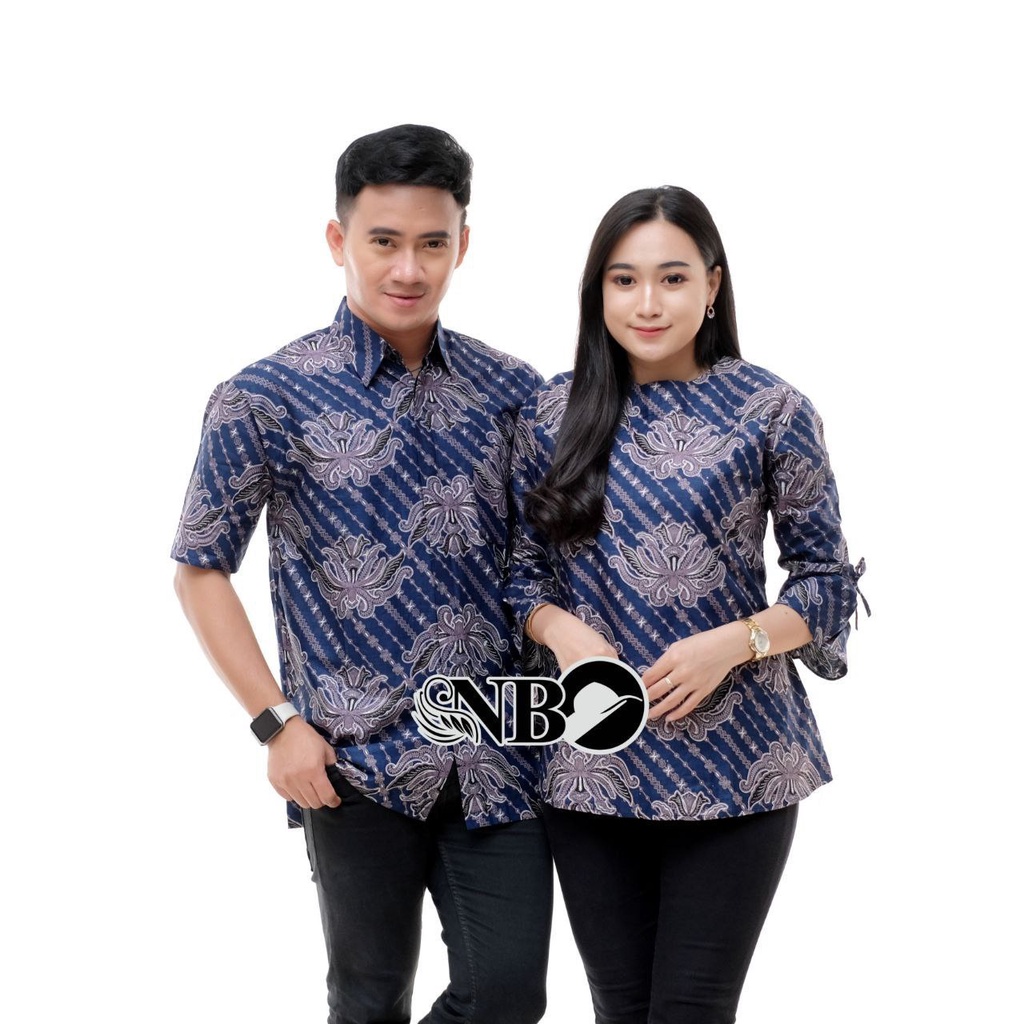 Batik Couple Modern Atasan Blouse Batik Kerja Kantor Wanita Seragam Batik M L XL XXL