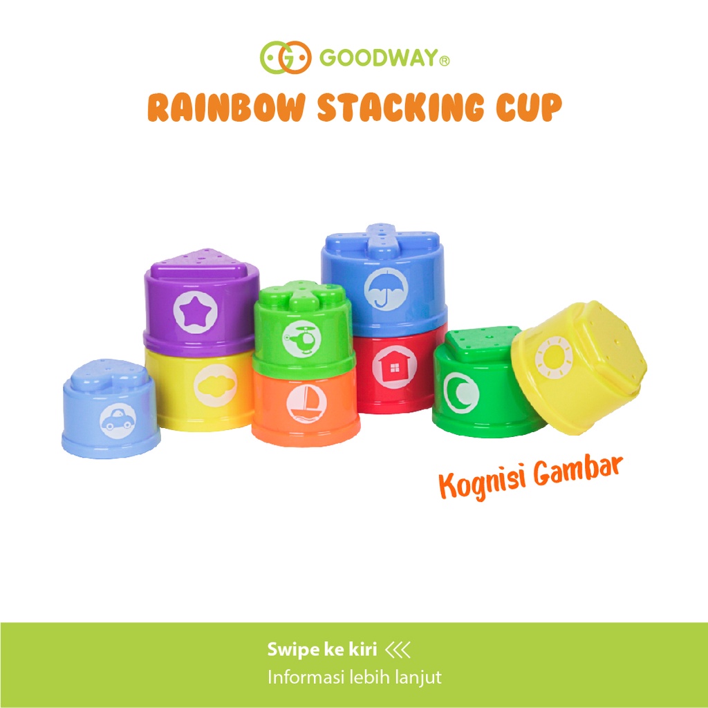 GOODWAY RAINBOW STACKING CUPS 10PCS / GWG108