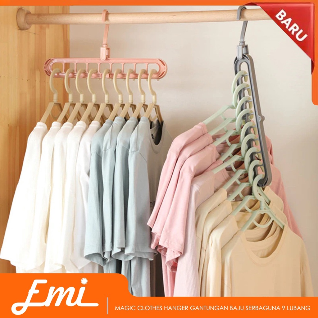 Magic Clothes Hanger Gantungan Baju Serbaguna 9 Lubang