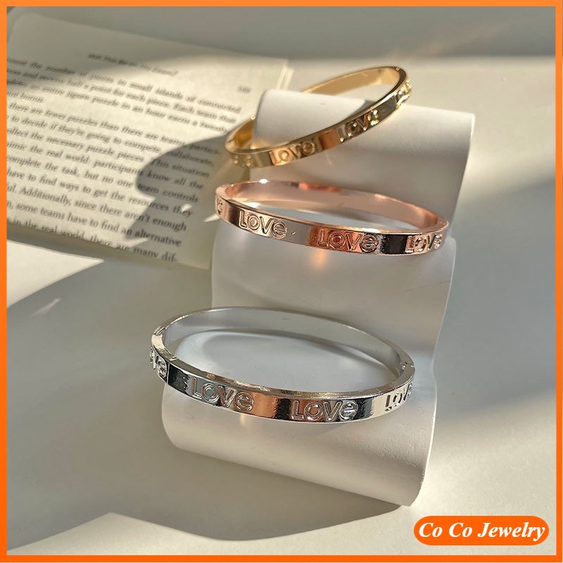 Gelang Tangan Rantai Rose Gold 18K Bahan Titanium Steel Untuk Wanita