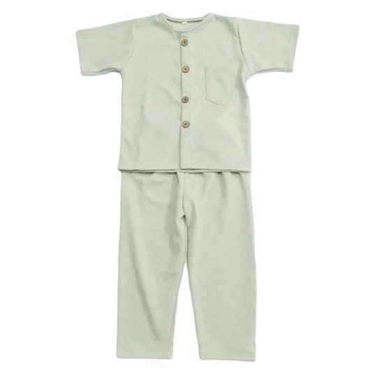 HAZEL SET WAFFLE 2-8th baju anak lengan pendek celana panjang piyama anak