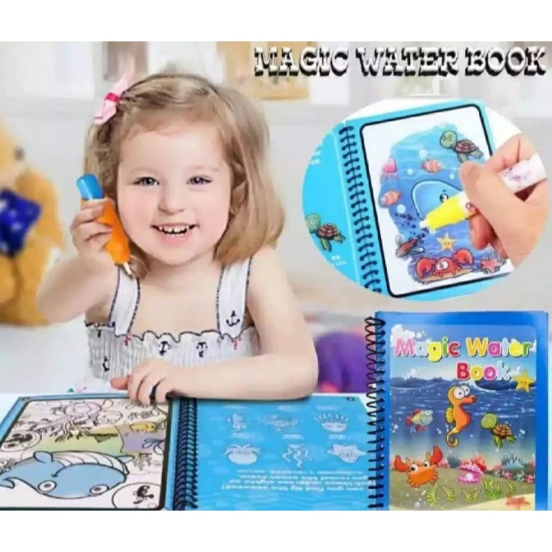 Magic Water Book Mainan Anak Edukasi Drawing Painting Buku Gambar Mewarnai