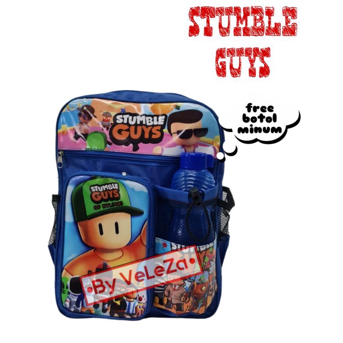 Tas Stumble guys Tas ransel anak karakter stumble guys gratis botol minum - tas anak