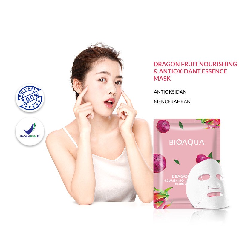 ✨ AKU MURAH ✨ BIOAQUA ''Dragon Fruit Nourishing &amp; Antioxidant'' Sheet Mask Natural Plant Essence Face Masker
