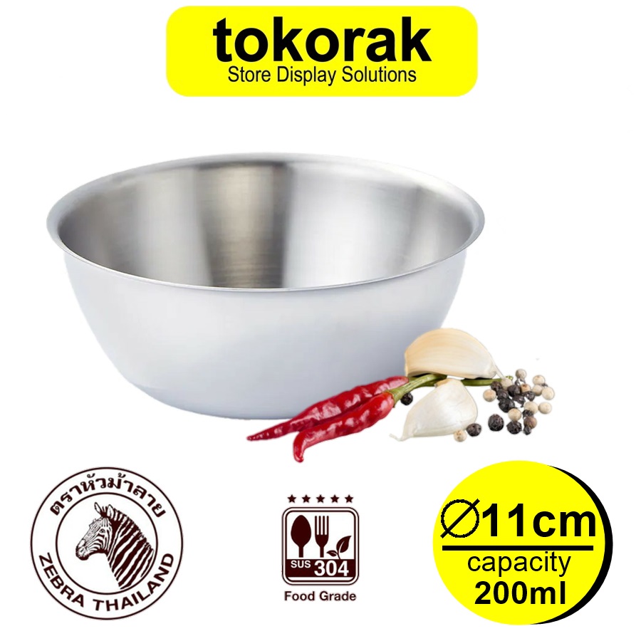 MANGKOK STAINLESS BOWL 11 CM ZEBRA 224111 KOBOKAN BASKOM KUAH NASI TIM