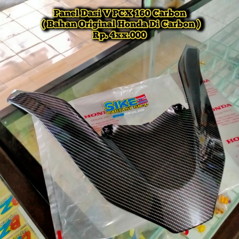 Garnish FR Panel Dasi V Pcx 160 K1Z Carbon Bahan Original Honda