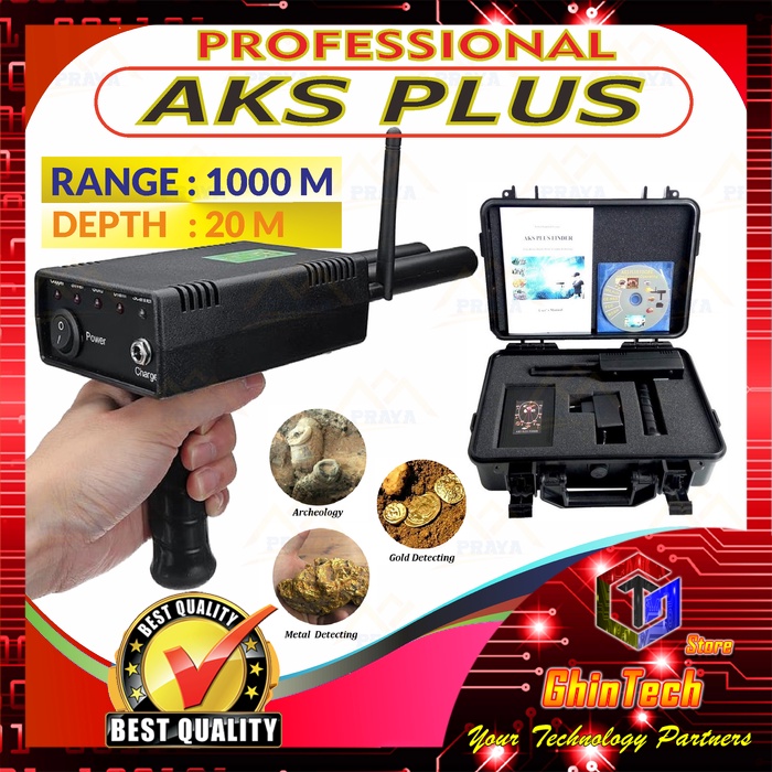 AKS PLUS PROFESSIONAL METAL DETECTOR detektor logam emas perak tembaga long range