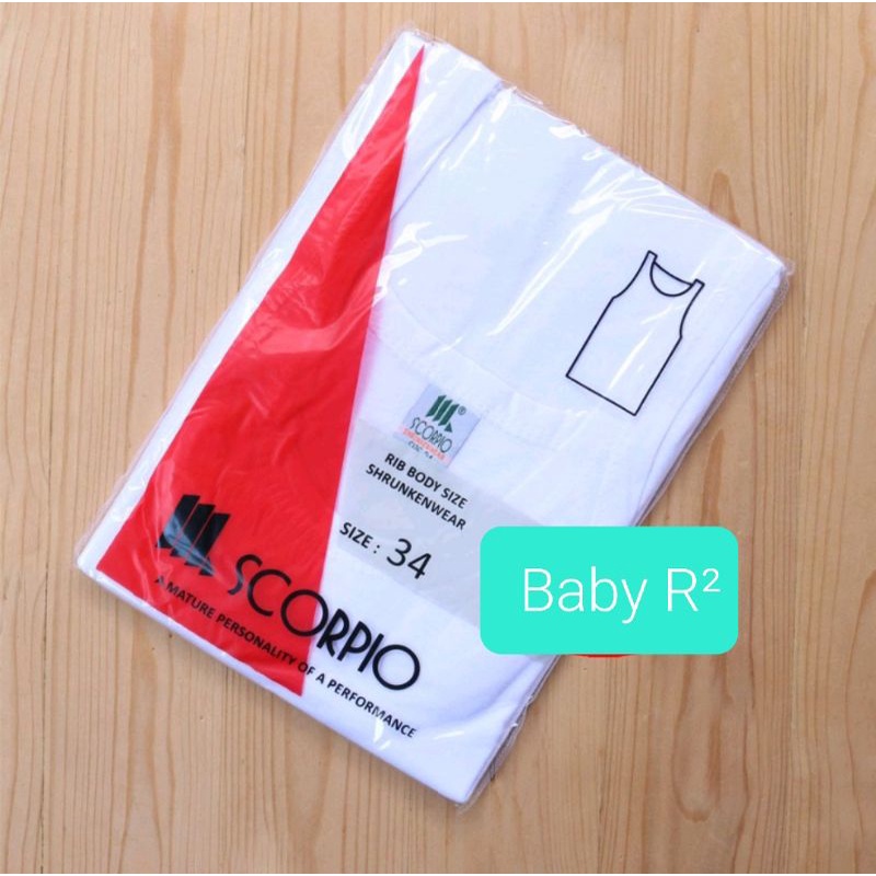 Singlet Dewasa Pria putih Scorpio /1pcs