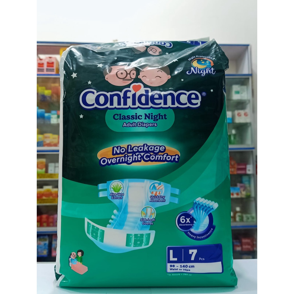 Confidence Classic Night Popok Perekat Dewasa L Isi 7 Pcs